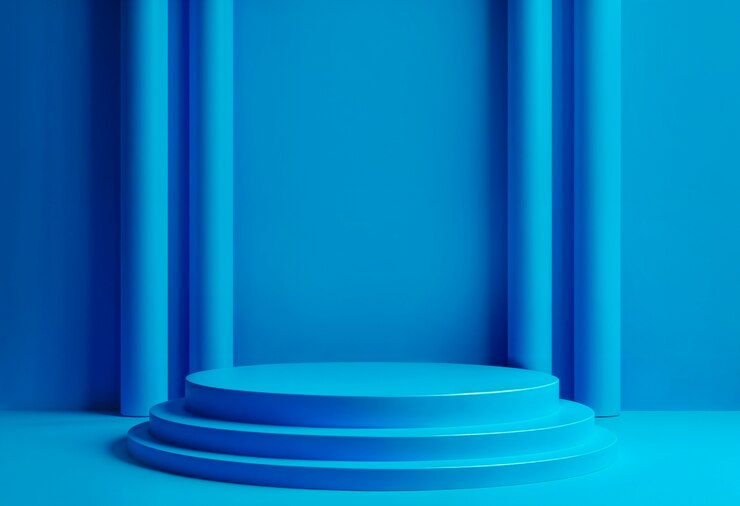 Bezpłatny plik Zdjęcie niebieski minimalistyczny podium
