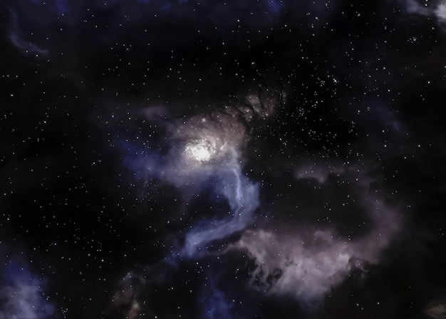 Nocny krajobraz galaktyki