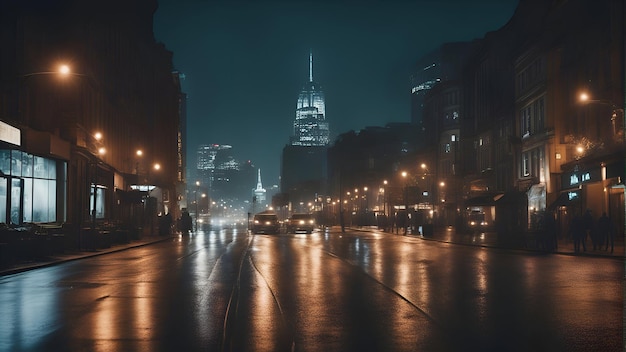 Bezpłatne zdjęcie nocny widok na ulice miasta szanghaj w chinach