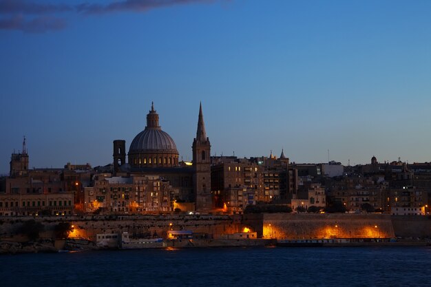 Nocny widok Valletta