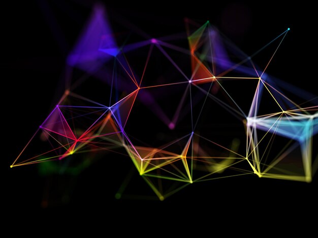 Nowoczesne tło technologii danych 3D z projektem splotu