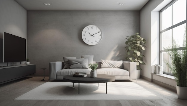 Nowoczesny Design Spotyka Się Z Luksusem W Wygodnym, Eleganckim Loftowym Mieszkaniu Generowanym Przez Ai