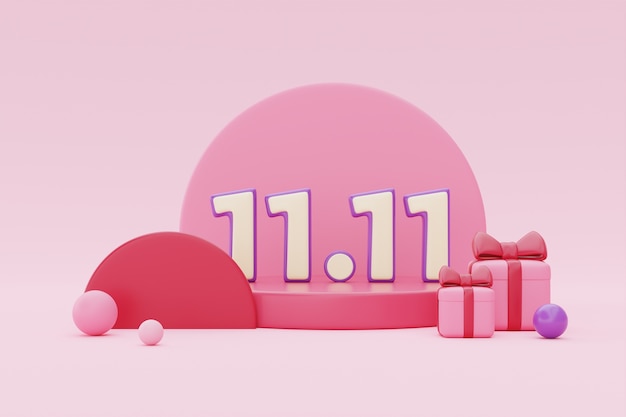 Bezpłatne zdjęcie obchody dnia singli z różowymi prezentami