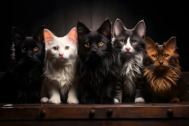 obraz fotografii grupy kotów
