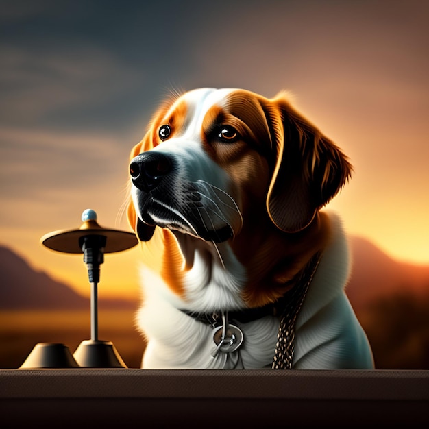 Bezpłatne zdjęcie obraz przedstawiający psa z dzwoneczkiem na szyi.