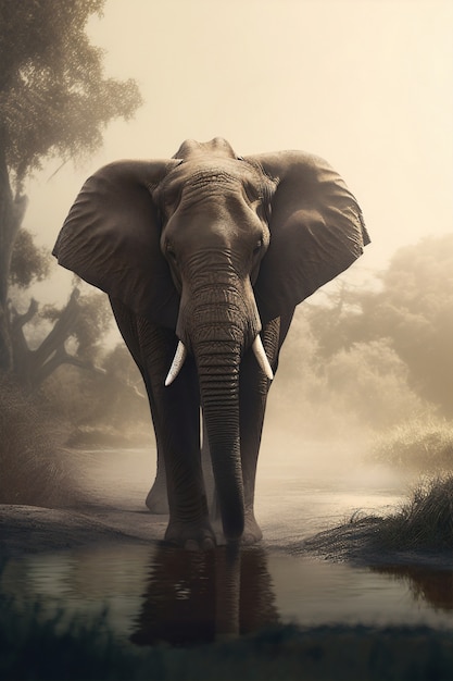 Obraz sztucznej inteligencji słonia