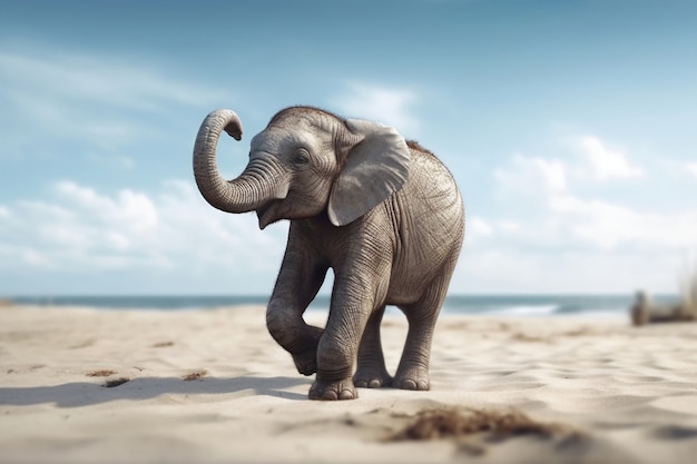 Obraz Sztucznej Inteligencji Słonia
