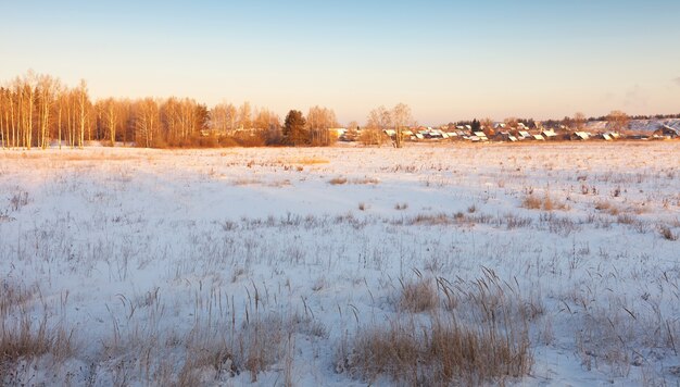 Obszarów wiejskich zimowy krajobraz