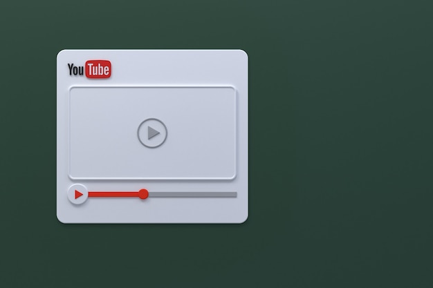 Odtwarzacz wideo youtube projekt ekranu 3d lub interfejs odtwarzacza multimediów wideo