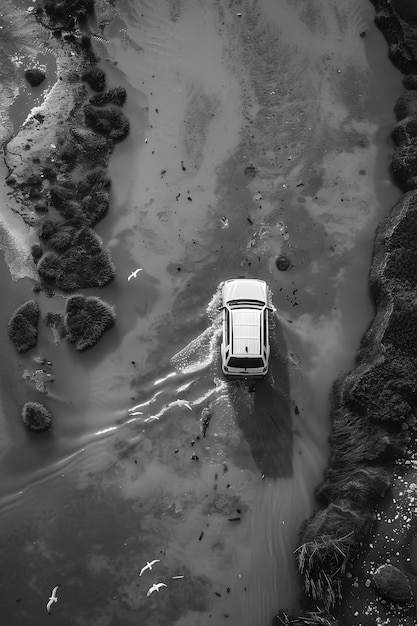 Bezpłatne zdjęcie off-road car in the wilderness