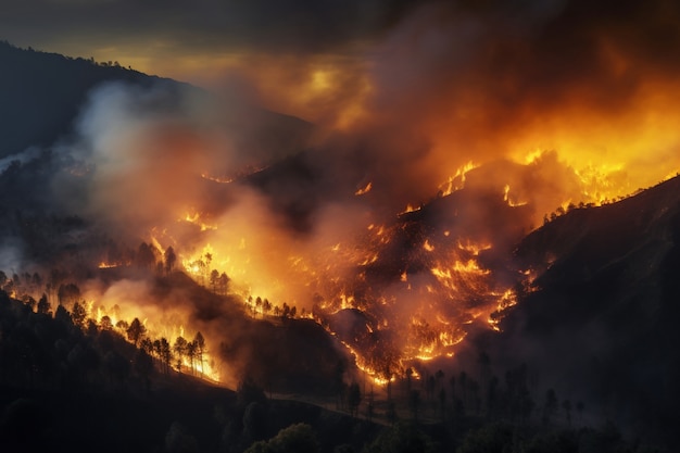 Bezpłatne zdjęcie ogień płonący dziką przyrodę