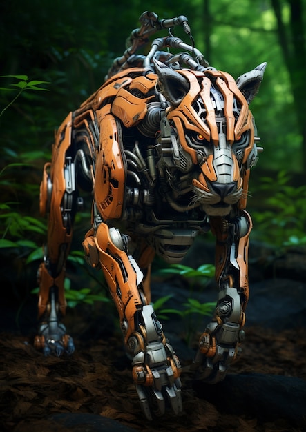 Okrutny tygrys w dżungli