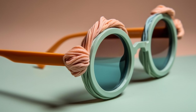 Okulary Przeciwsłoneczne Odzwierciedlają Letnią Przygodę, W Której Nie Ma Ludzi, Wygenerowaną Przez Sztuczną Inteligencję