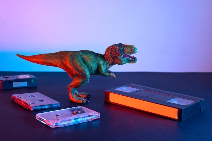 Bezpłatny plik Zdjęcie opakowanie retro vhs w pomieszczeniu