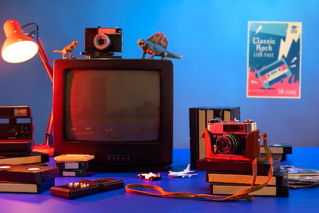 Opakowanie retro vhs w pomieszczeniu