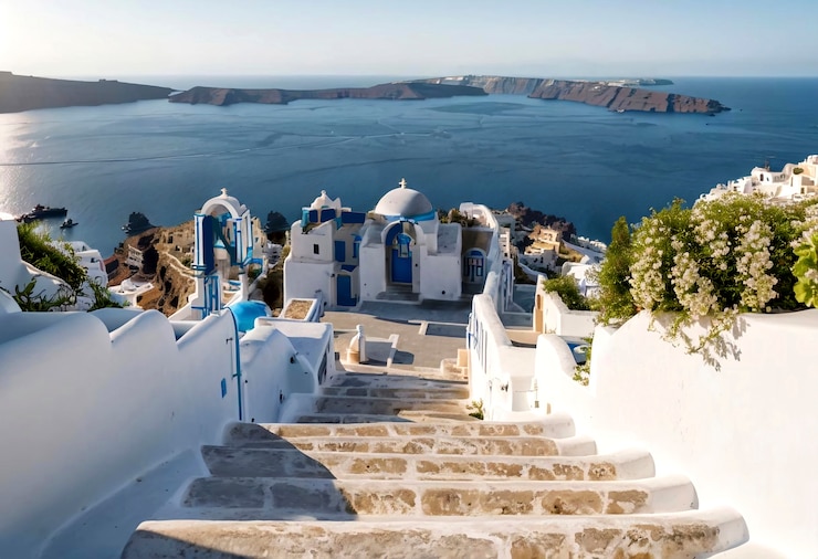 Bezpłatny plik Zdjęcie optyczna iluzja typograficzna santorini