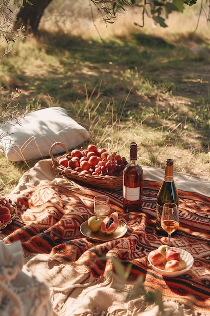 Bezpłatne zdjęcie organizacja pikniku z pysznym jedzeniem