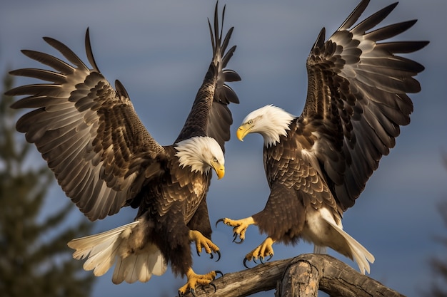 Bezpłatne zdjęcie orły walczące podczas lotu