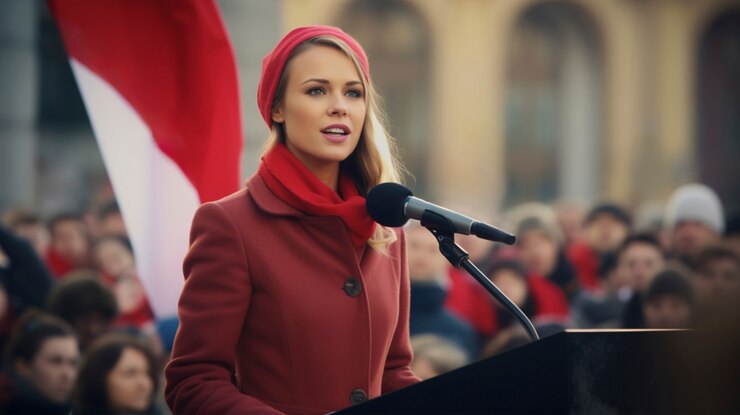 Bezpłatny plik Zdjęcie osoba wygłaszająca przemówienie na oficjalnym wydarzeniu