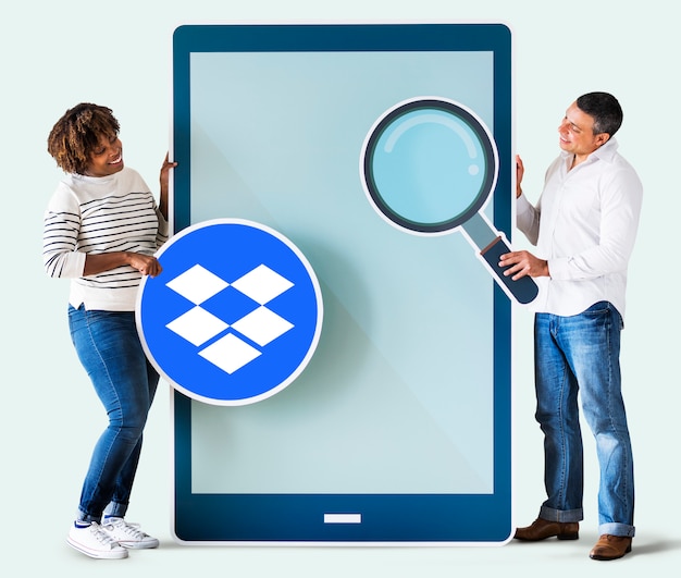 Osoby wyszukujące za pomocą logo Dropbox