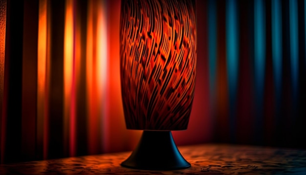 Oświetlona scena ozdobiona świecącym aksamitnym tłem generowanym przez sztuczną inteligencję