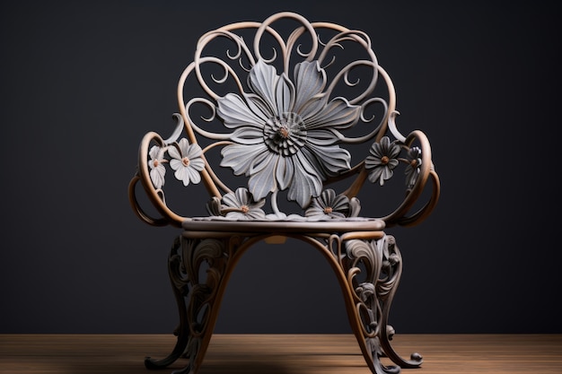 Bezpłatne zdjęcie ozdobne krzesło w stylu art nouveau
