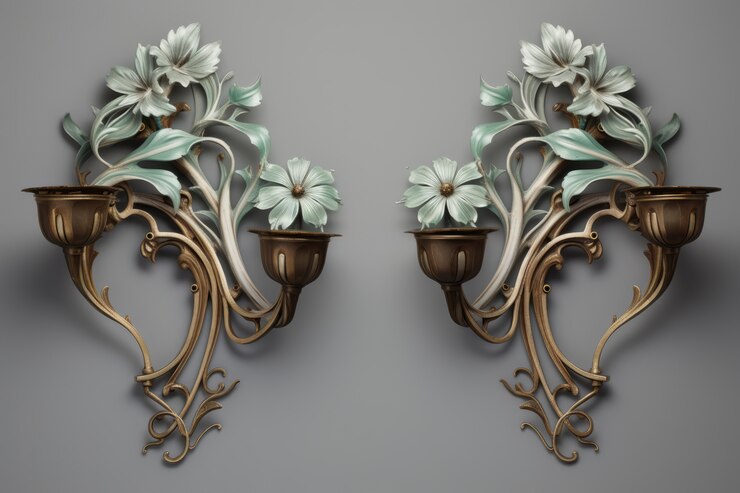 Bezpłatny plik Zdjęcie ozdobne uchwyty meblowe w stylu art nouveau