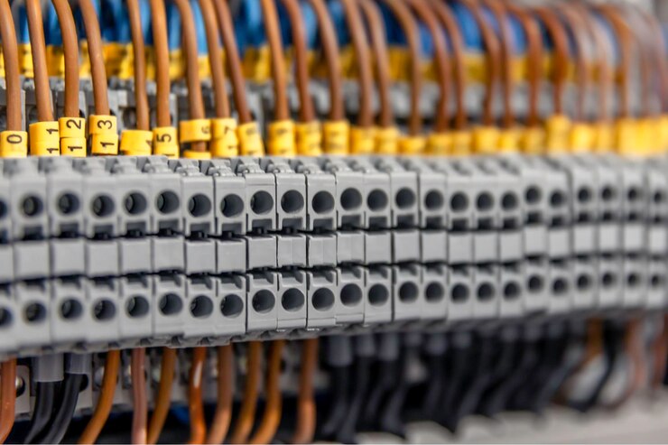 Bezpłatny plik Zdjęcie panel elektryczny z bezpiecznikami i kontaktorami w pobliżu