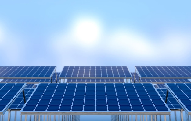 Panele słoneczne Koncepcja zielonej energii