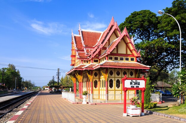 Pawilon królewski na stacji kolejowej hua hin Prachuap Khiri Khan Tajlandia