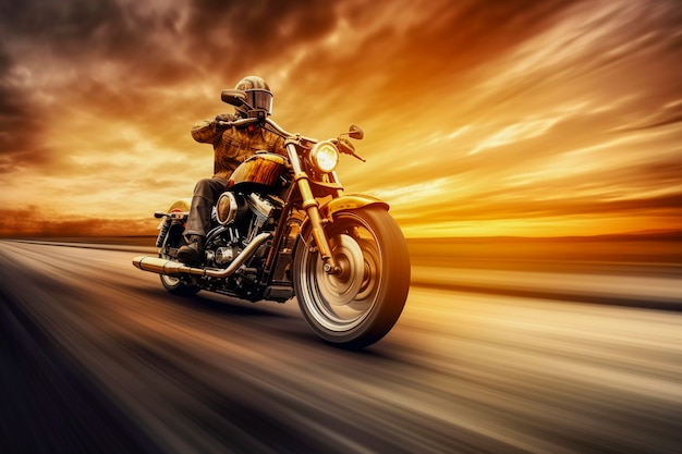 Bezpłatne zdjęcie pełne ujęcie dorosłego człowieka jadącego na fajnym motocyklu