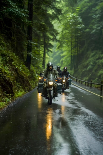 Bezpłatne zdjęcie pełne ujęcie dorosłego człowieka jadącego na fajnym motocyklu