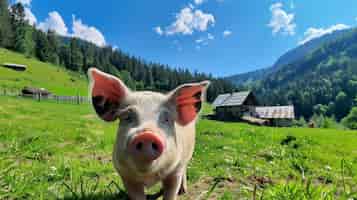 Bezpłatne zdjęcie photorealistic farm life scene with pigs