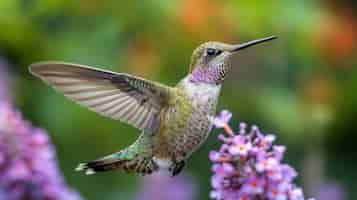 Bezpłatne zdjęcie photorealistic hummingbird outdoors in nature