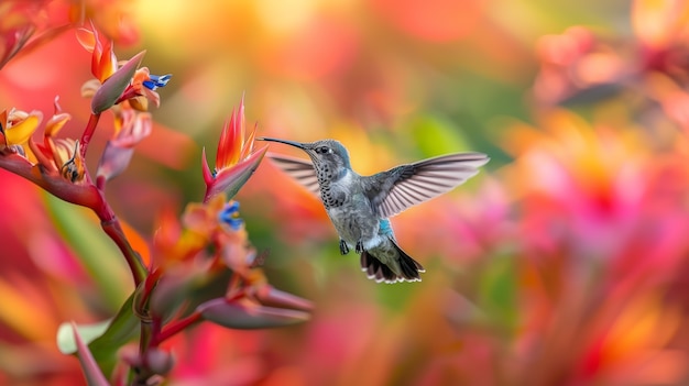 Bezpłatne zdjęcie photorealistic hummingbird outdoors in nature