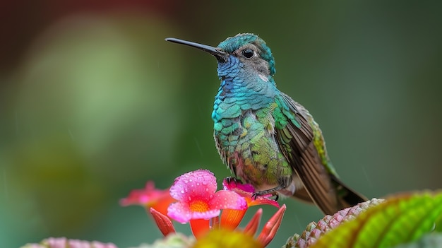Bezpłatne zdjęcie photorealistic view of beautiful hummingbird in its natural habitat