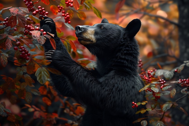 Bezpłatne zdjęcie photorealistic view of wild bear in its natural environment