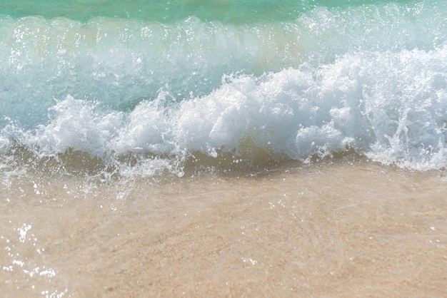 Piaszczysta plaża i fale oceanu