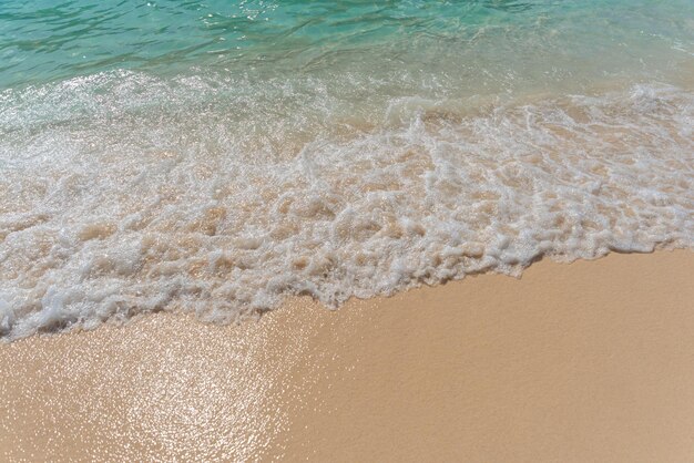 Piaszczysta plaża i fale oceanu