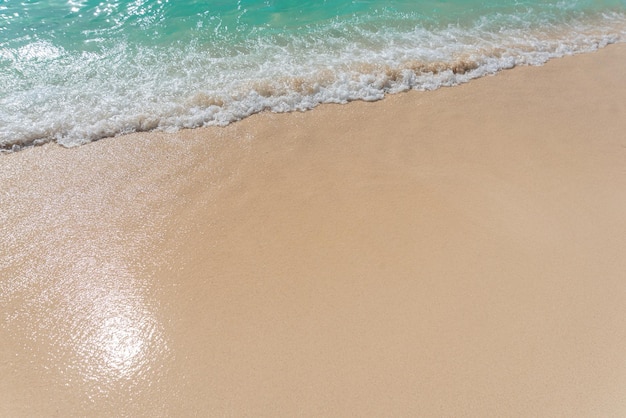 Piaszczysta plaża i fale oceanu