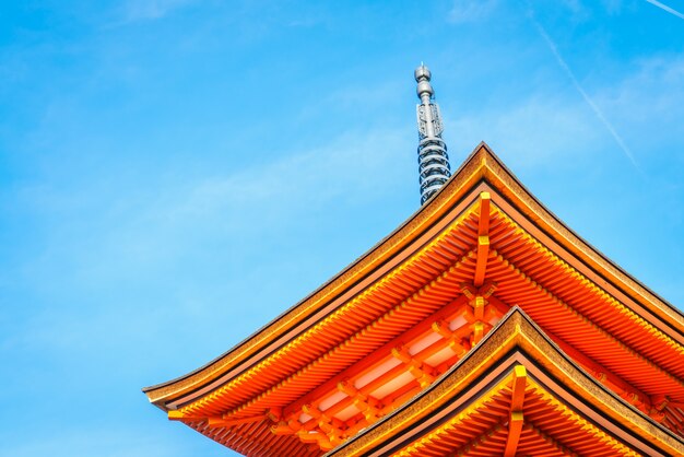 Piękna Architektura w Kiyomizu-dera Temple Kioto, Japonia