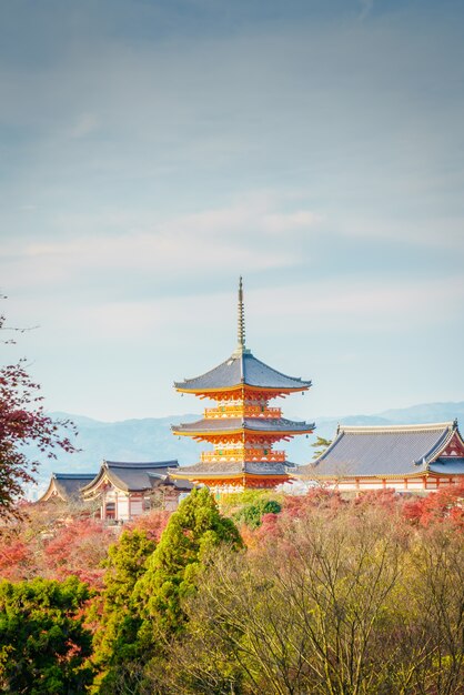 Piękna Architektura w Kiyomizu-dera Temple Kioto, Japonia