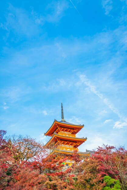 Piękna Architektura w Kiyomizu-dera Temple Kioto, Japonia