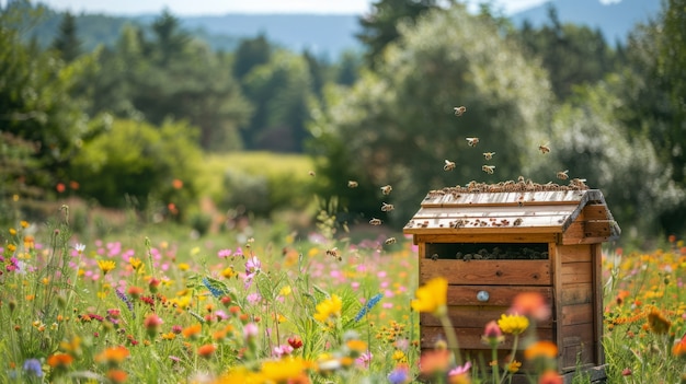 Bezpłatne zdjęcie piękna farma pszczelarska
