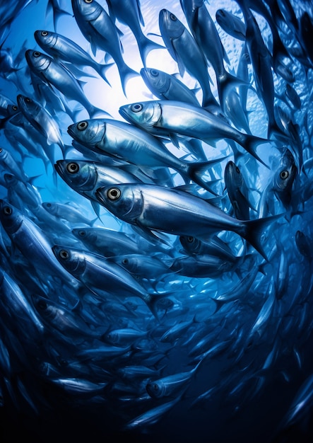 Bezpłatne zdjęcie piękna grupa ryb podmorskich