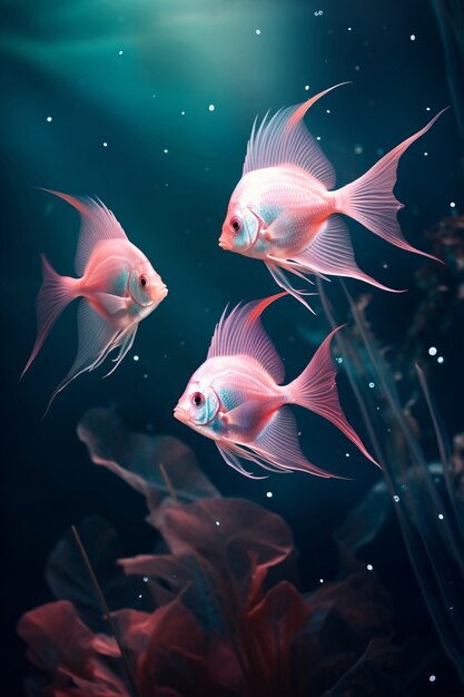 Piękna grupa ryb podmorskich
