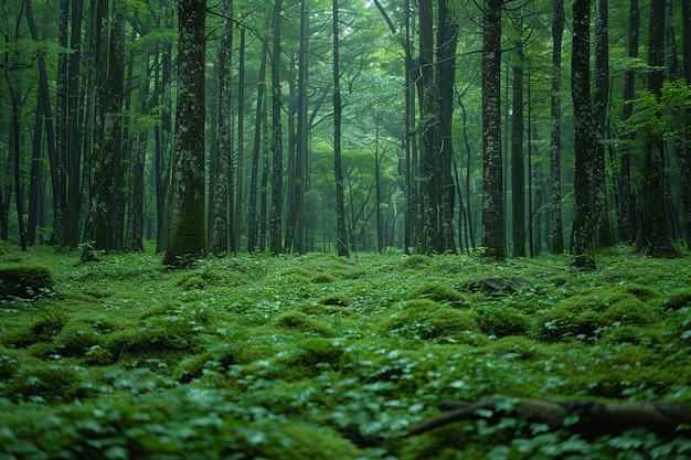 Piękna japońska scena leśna