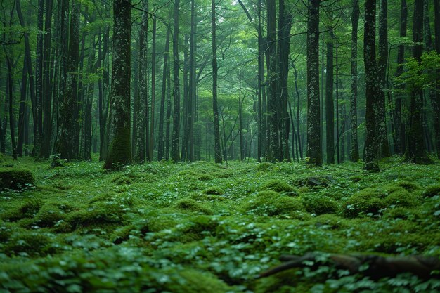 Piękna japońska scena leśna