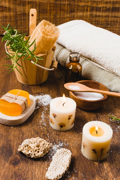 Piękna kompozycja do koncepcji spa lub kąpieli