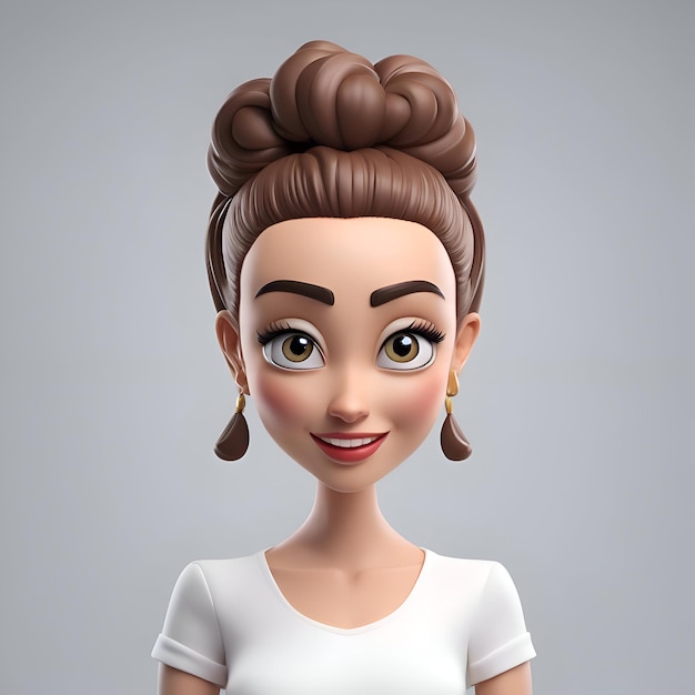 Bezpłatne zdjęcie piękna młoda kobieta ze stylową fryzurą 3d rendering